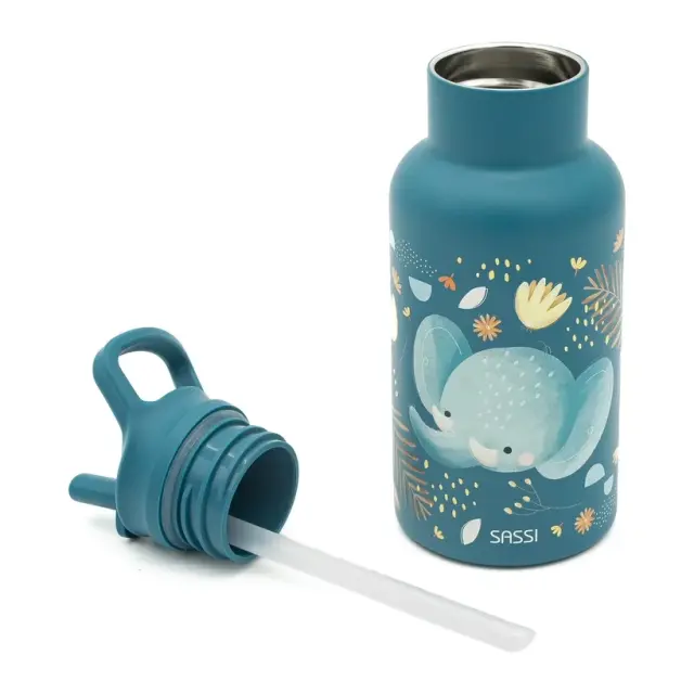 Sassi Ανοξείδωτο Μπουκάλι Θερμός με Καλαμάκι 350ml Chewy The Elephant 2