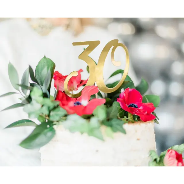 PartyDeco Cake Topper - 30 - Χρυσό 2