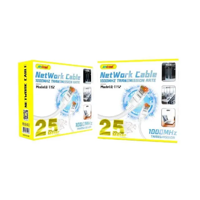 Andowl Καλώδιο δικτύου Ethernet 25m 1000MHz U/UTP Cat.5e Q-T152 - Net Work Cable 0751206