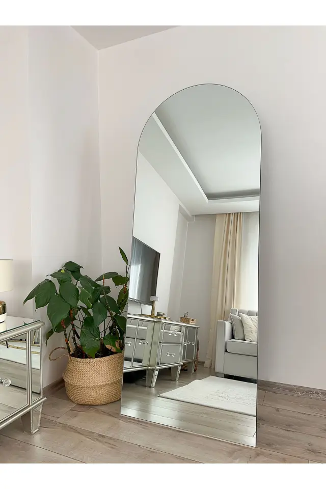 Stewehome Οβάλ επιδαπέδιος καθρέφτης χωρίς πλαίσιο Λευκό 180x70 cm