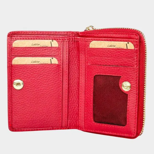 Δερμάτινο Γυναικείο Μικρό Πορτοφόλι Lavor 1-6081-RED Κόκκινο - ONESIZE 2