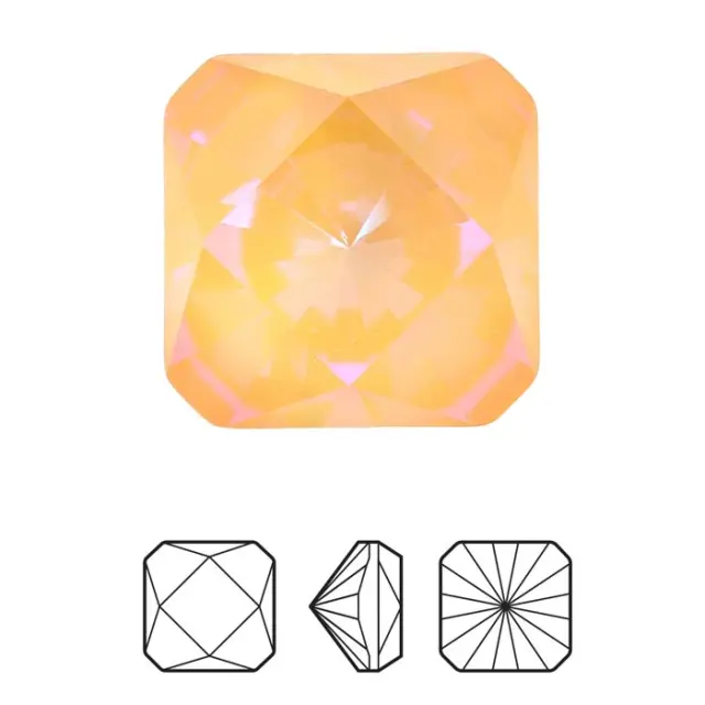 Swarovski 4499 Kaleidoscope Square Fancy Stone Crystal Peach DeLite 10mm - 2τεμ