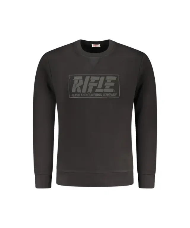 Rifle Jeans - Ανδρική Μπλούζα Φούτερ Regular Fit RFF415-NERO Μαύρο