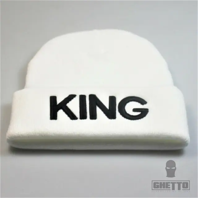 Ghetto King Winter Hat White