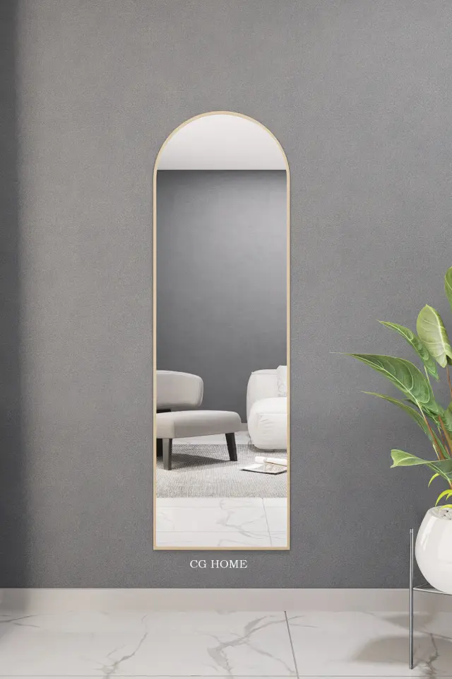 Stewehome Διακοσμητικός καθρέφτης τοίχου MDF οβάλ 166x50 cm 2