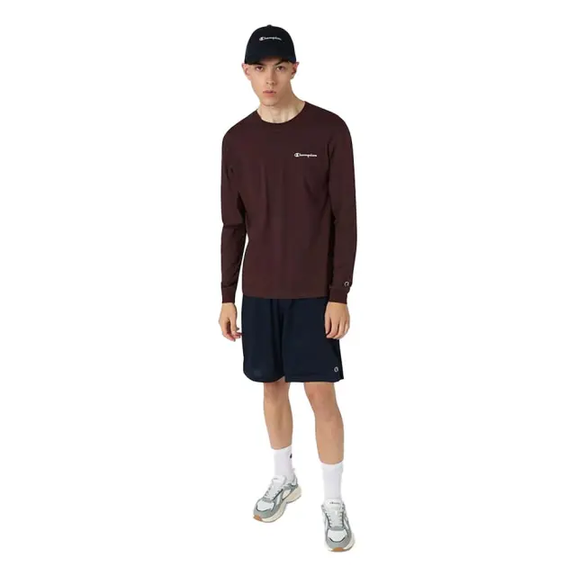 Champion Men's Standard Fit Chest Logo Longsleeve T-Shirt Καφέ 221799-MS570 (Champion) 3