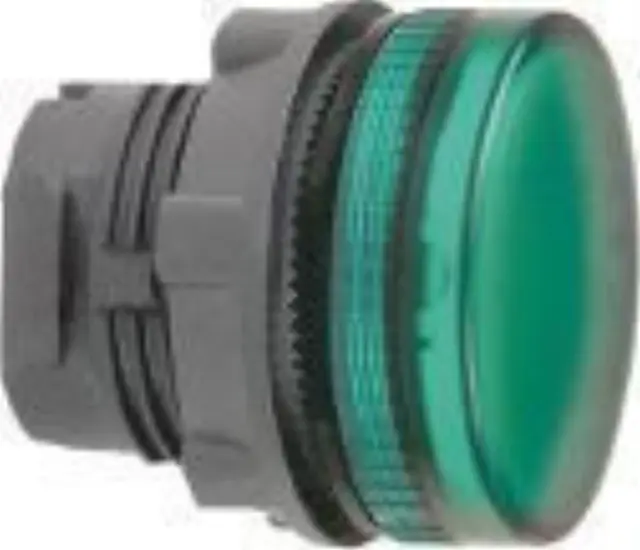 Harmony XB5, Pilot light head, metal, green, Ø22, plain lens for BA9s bulb