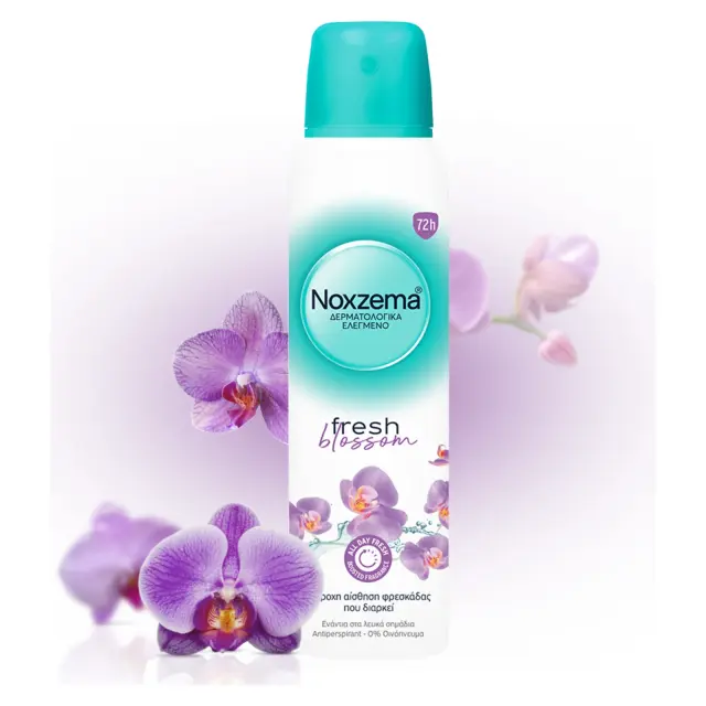Noxzema Fresh Blossom Φρέσκα Άνθη Αποσμητικό Σπρέι 72ωρης Προστασίας, 150ml 2