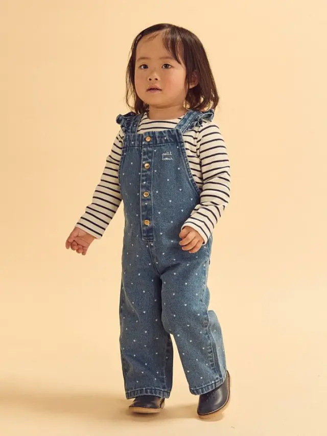 Βρεφική Σαλοπέτα για Κορίτσια Heart Overall ΜΠΛΕ 2