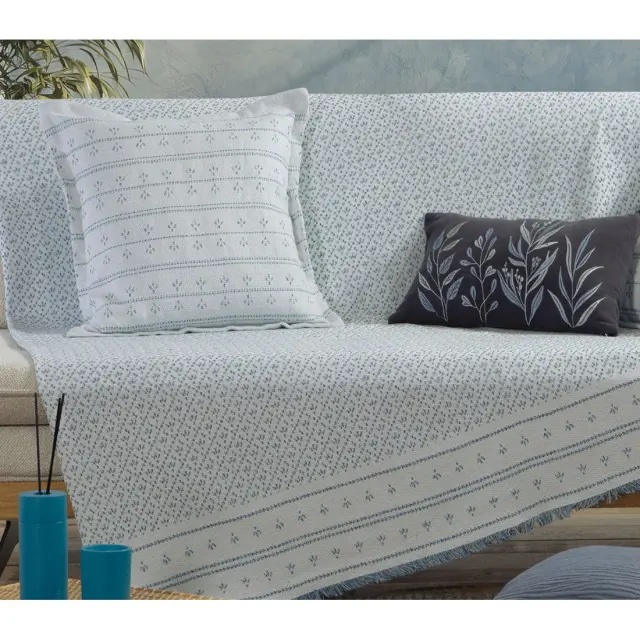 Nef-Nef Homeware Ριχτάρι Τριθέσιου Καναπέ Ishmar 170x300 Blue 2