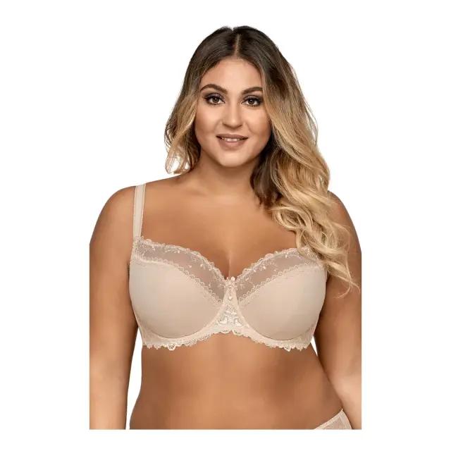 Ava Γυναικείο Σουτιέν Μεγάλα Μεγέθη Semi Soft, Χρώμα Μπεζ