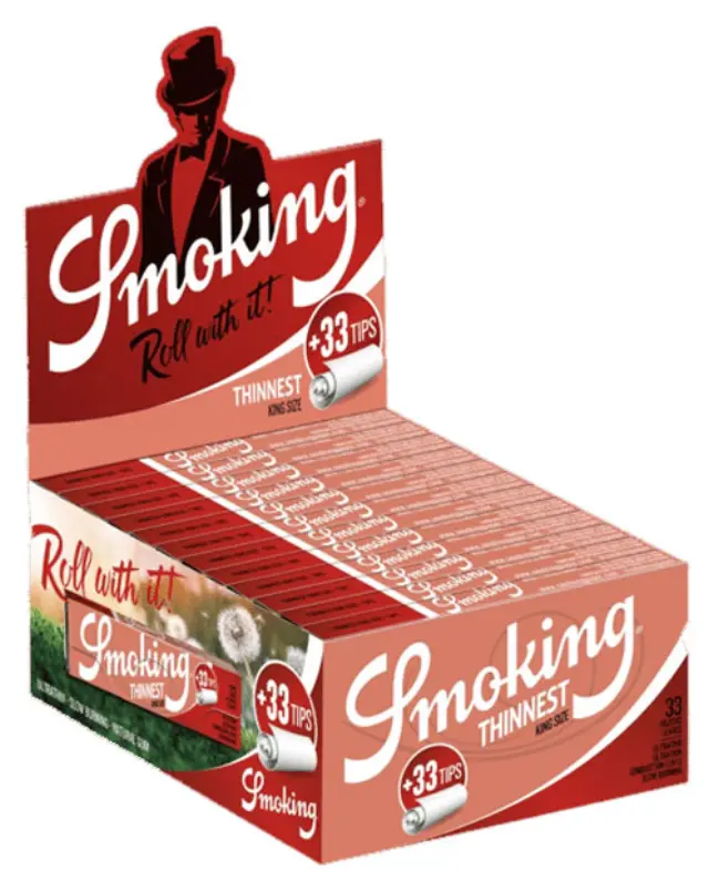 Smoking Χαρτάκια Thinnest Red - King Size με Τζιβάνες 24τεμ.