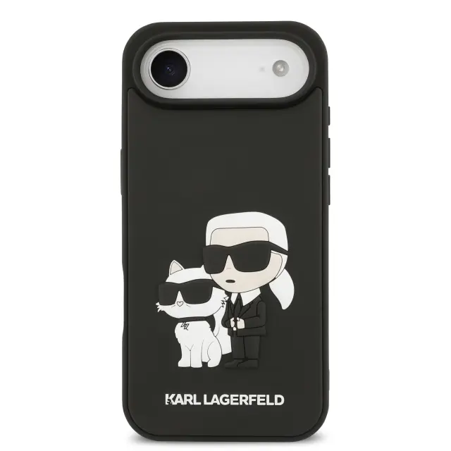 Karl Lagerfeld 3D Rubber Karl and Choupette Case for iPhone Air Black 3
