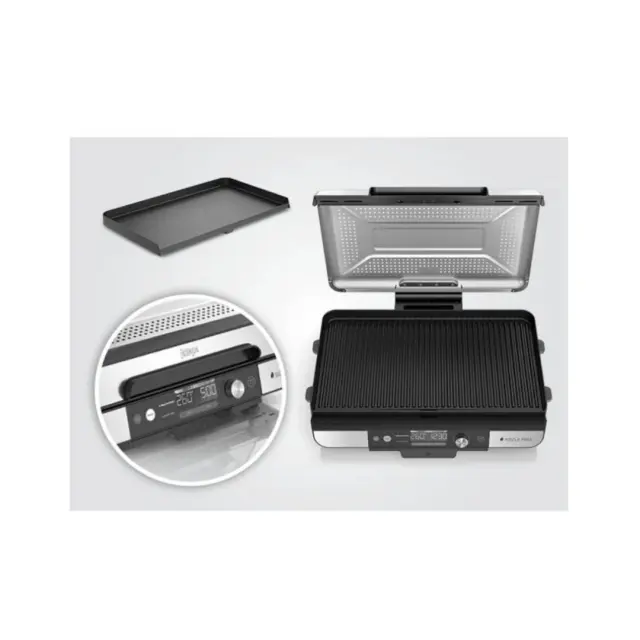 Ninja GX101EU Sizzle Pro Xl Επιτραπέζια Ηλεκτρική Ψησταριά Σχάρας 1800W Ανοξείδωτη με Καπάκι και Ρυθμιζόμενο Θερμοστάτη 3
