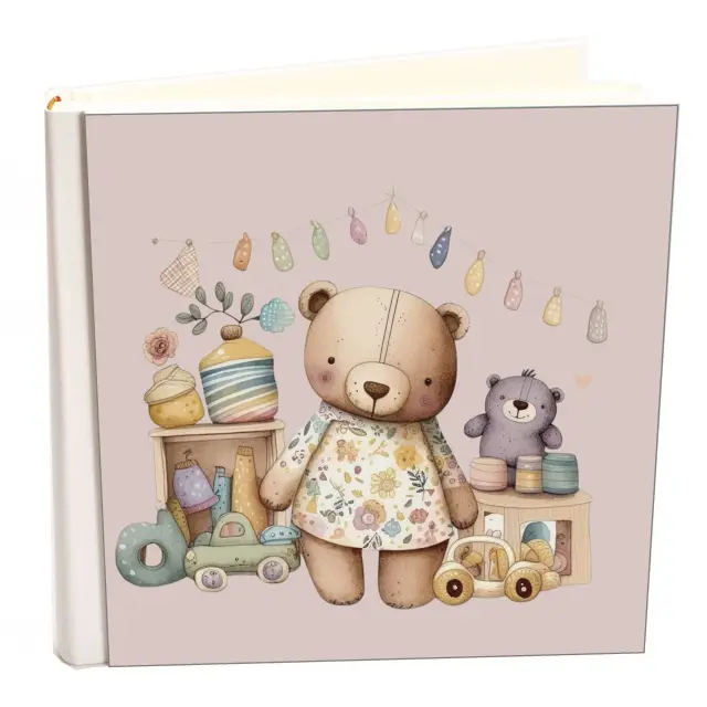 Άλμπουμ my album teddy bear 01 boho style με ριζόχαρτο 35x35cm και κουτί άλμπουμ