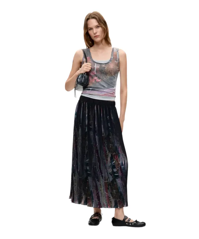 Desigual - Γυναικεία Μακριά Φούστα 26WWFW05-2000 Μαύρο 2
