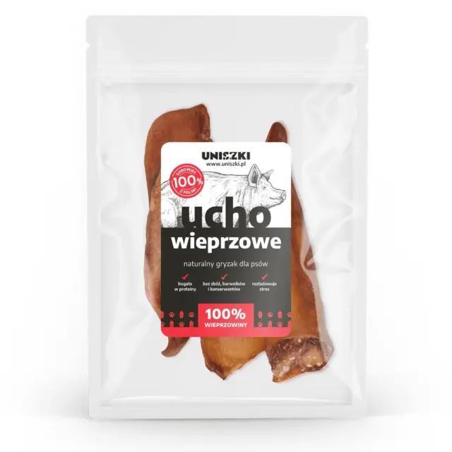 UNISZKI Pig ear - treat for dogs - 2 pieces