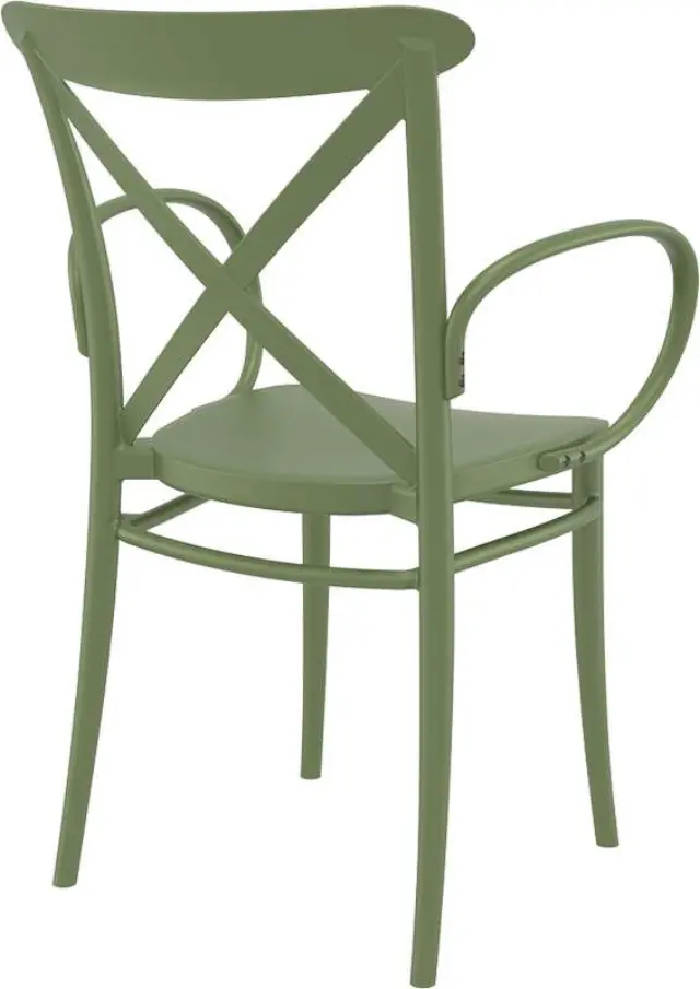 Πολυθρόνα Στοιβαζόμενη CROSS Olive Green PP 57x51x87cm 2