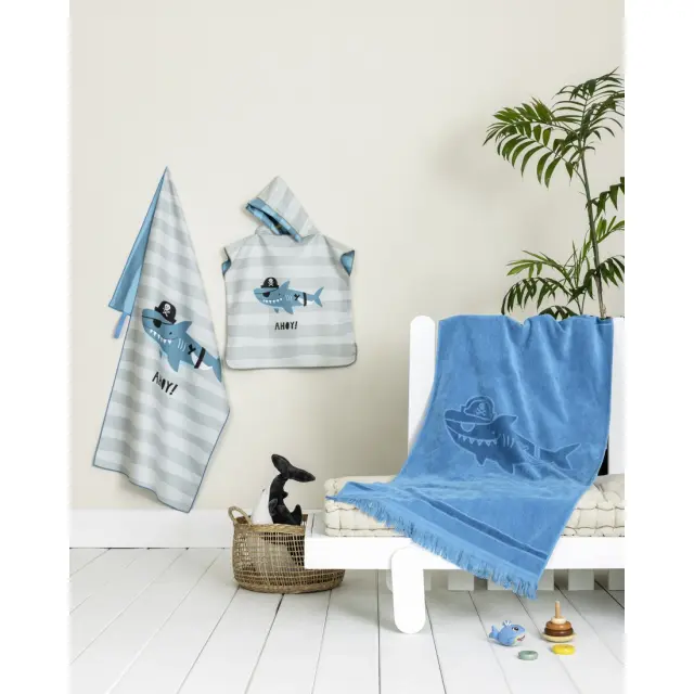 Πετσέτα Θαλάσσης 70x140 200gsm Nima Ahoy Blue 100% Microfiber 3