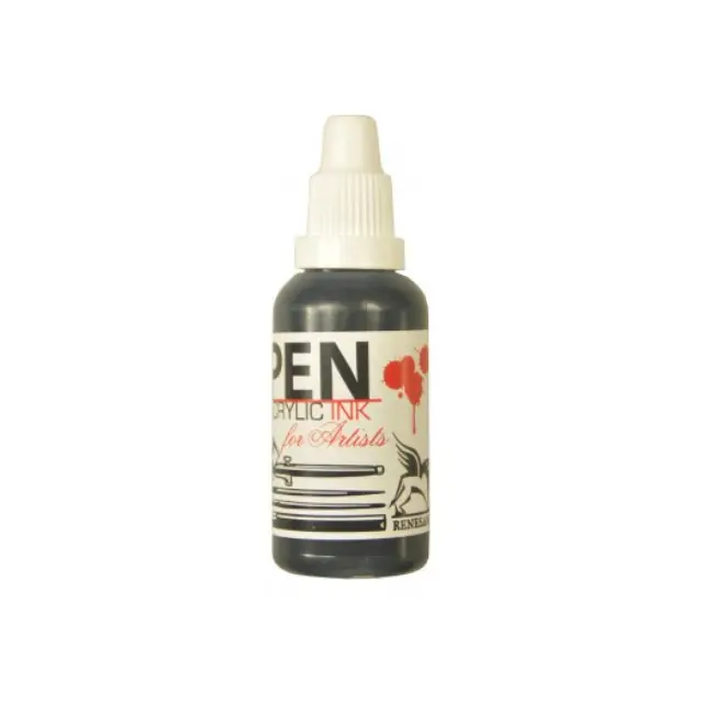 Μελάνι για αερογράφο PEN Acrilic Ink 35ml, Black, Renesans