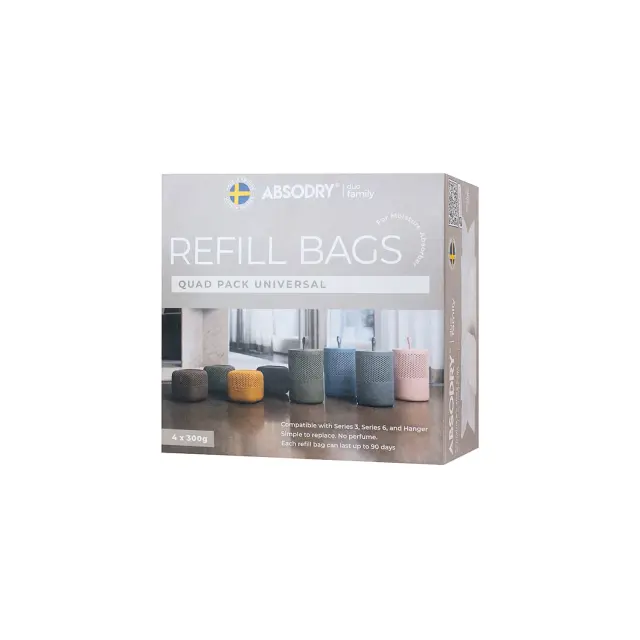 Absodry Duo Family Ανταλλακτικά για Αφυγραντήρα Bag Series 3 (4pack)