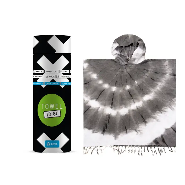Towel To Go Tie Dye Πόντσο Παραλίας Black