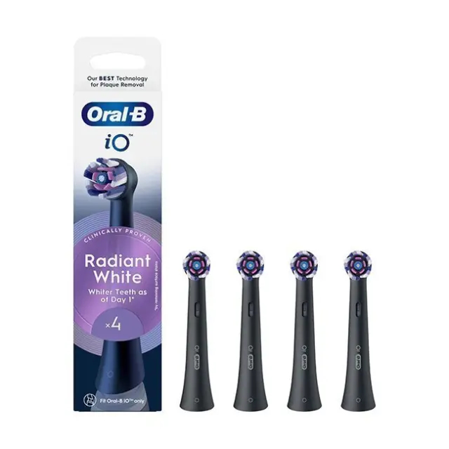 Oral-B Ανταλλακτικές Κεφαλές για Ηλεκτρική Οδοντόβουρτσα iO Radiant White EB4 4pcs Black (iO S Radiant EB4)