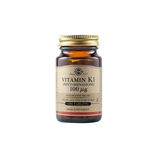 Solgar Vitamin K1 (Phytonadione) Βιταμίνη 100mcg 100 ταμπλέτες
