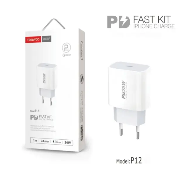 Tranyoo φορτιστής type-C σε lighting 20W 3A 1m P12-l - Fast charger 690021