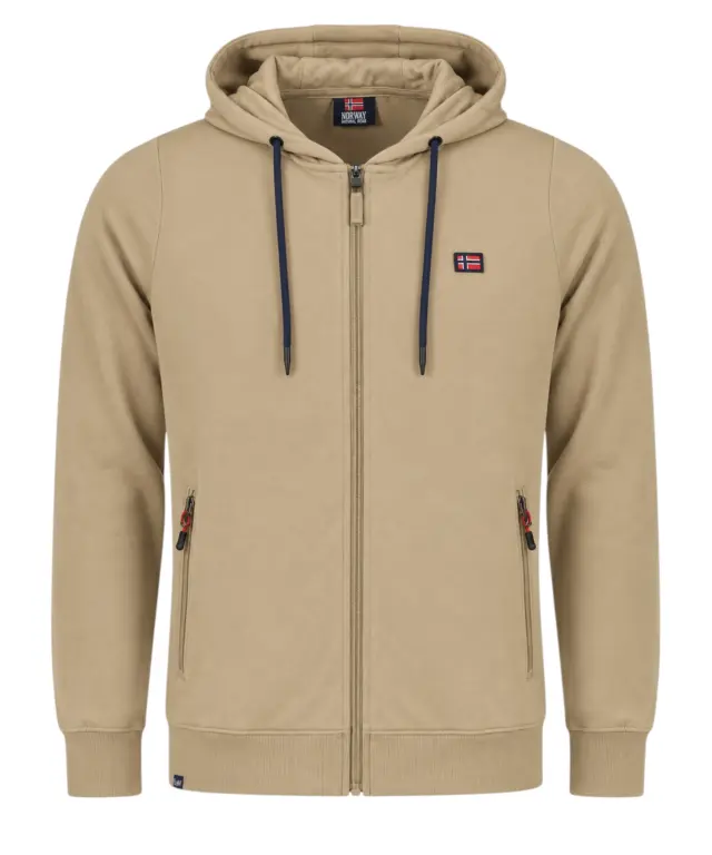 Norway Nautical School - Ανδρική Ζακέτα Φούτερ 852742-BEIGE Μπεζ 2