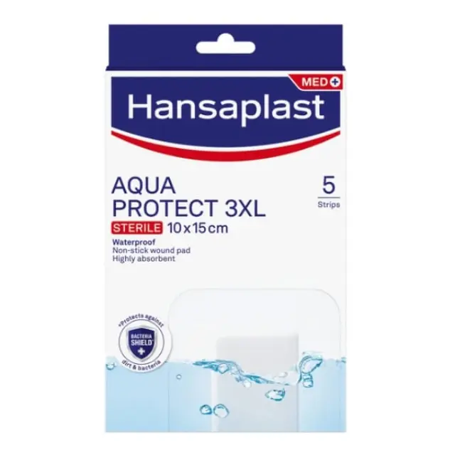 Hansaplast Aqua Protect 3XL Sterile Strips Aδιάβροχα Επιθέματα, 10x15cm, 5τεμ