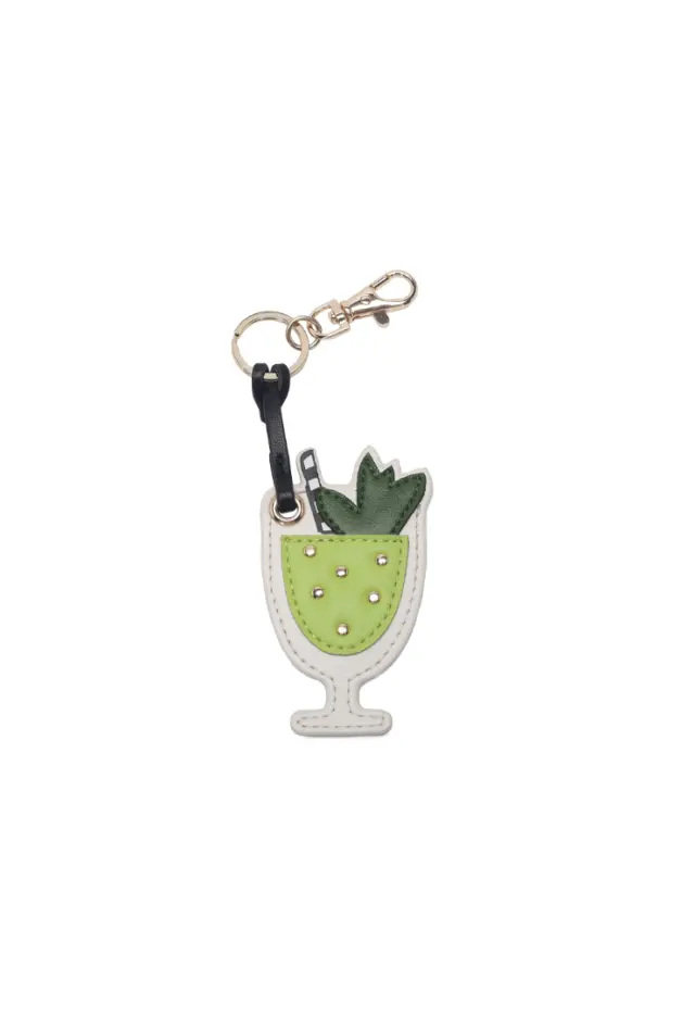 LE PANDORINE - Shaped charm keyring with lime gold lobster clasp