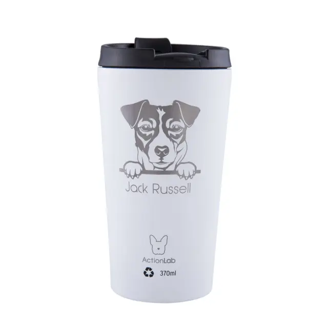 Eco Life Coffee Thermos Jack Russel Λευκό 370ml Λευκό