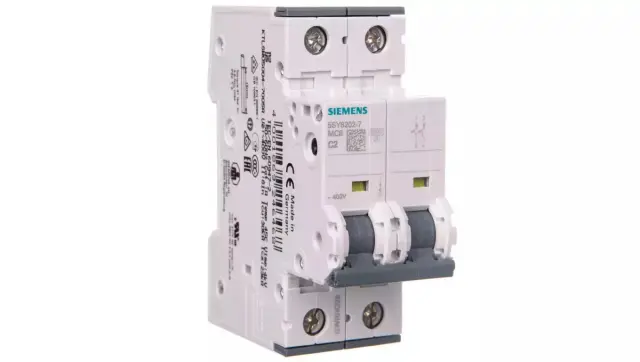Miniature circuit breaker 400 V 6 kA, 2-pole, C, 2 A, D=70 mm