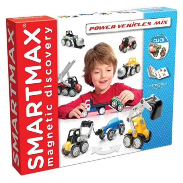 SmartMax Εκπαιδευτικό Παιχνίδι κατασκευές με μαγνήτη - οχήματα Power Vehicles Mix για 3+ ετών 124303