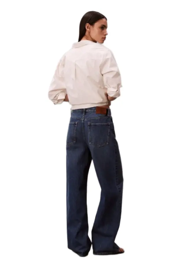 Calvin Klein γυναικείο παντελόνι τζιν wide leg LV047F727G-1 2