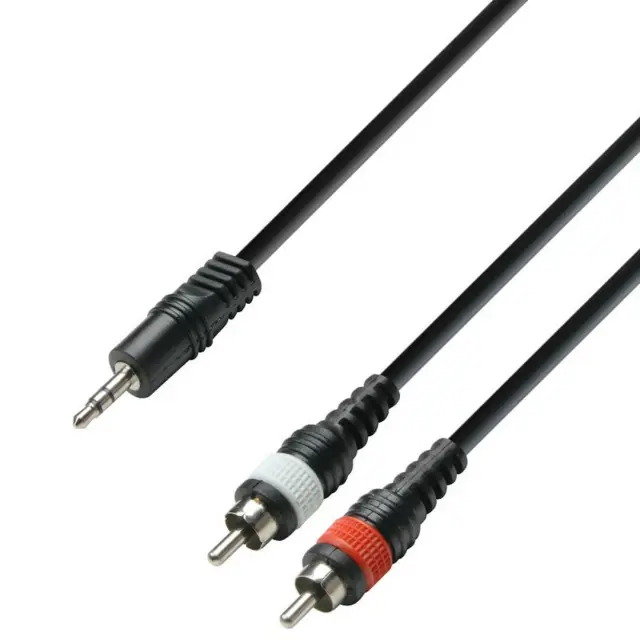 Adam Hall K3YWCC0600 3Star Series Καλώδιο Audio 1/8 Stereo Jack - 2xRCA 6m Μαύρο