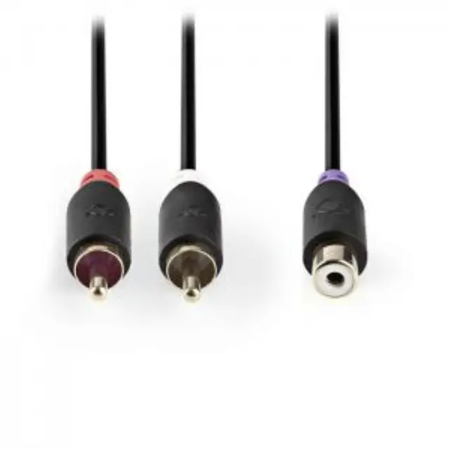 Nedis καλώδιου ήχου από 2x RCA αρσ. σε RCA θηλ. 0.20m, σε ανθρακί χρώμα (CABW24020AT02) 2