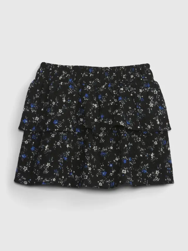 Μαύρη Νηπιακή Tiered Φλοράλ Φούστα-Σορτς medium floral black