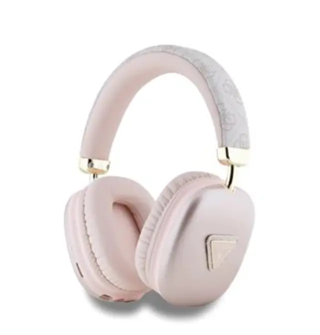 Guess PU Leather 4G Triangle Logo Wireless Headphone Pink