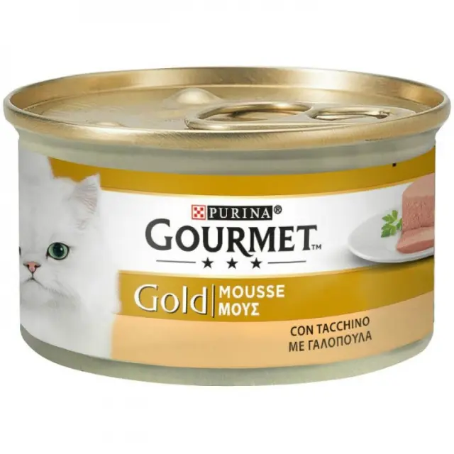 Purina Gourmet Gold Κονσέρβα Γάτας Μους με Γαλοπούλα 85gr