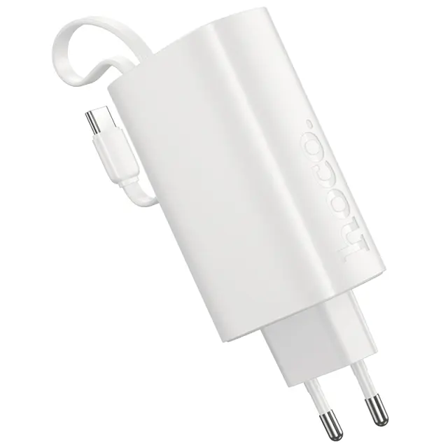 Power Bank Hoco Hoco J148 Handy 5000mAh PD20W QC3.0A Φορτιστής με 1xUSB-C και Καλώδιο Type-C Λευκό 3
