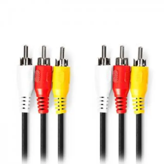 Καλώδιο composite video 3x RCA αρσ. - 3x RCA αρσ., 2.00m σε μαύρο χρώμα. 2