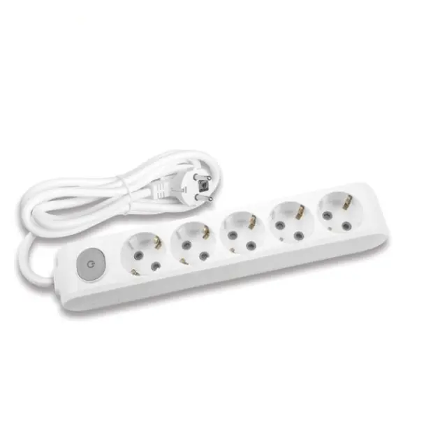 X-tendia White Five Gang Soc Switch Earth Cab CP 1,5M