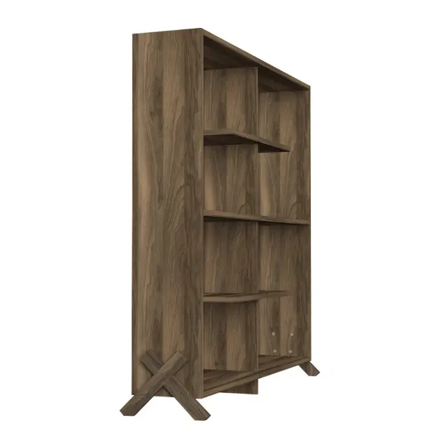 Βιβλιοθήκη Kos Σκούρο Καφέ 112x22x115cm 2