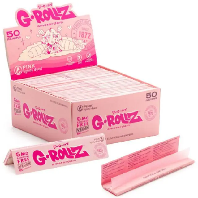 G-Rollz Χαρτάκια Pink - King Size Slim 50φ. 2