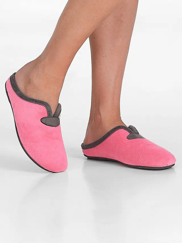 Comodos Παντόφλες Γυναικείο ύφασμα Ροζ VUL/91025 PINK/GRIS 2