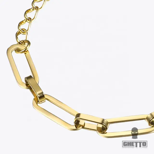 Ghetto Gold Color Plated Stainless Steel Link Chain Bracelet 2