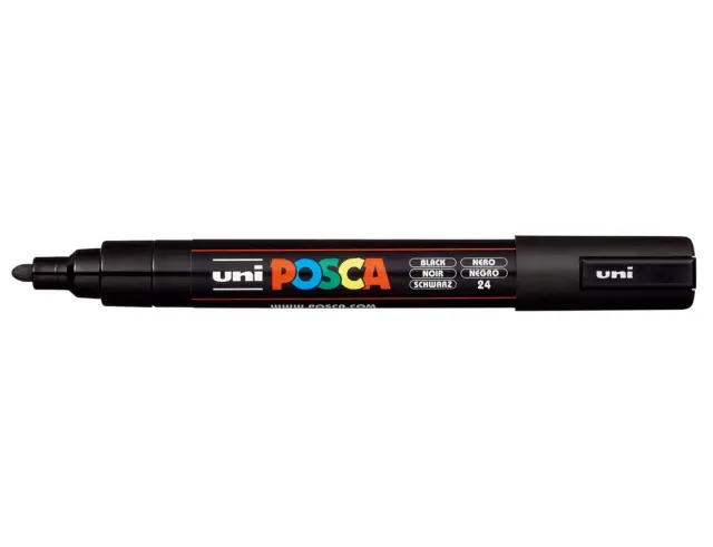 Μαρκαδόροι Σχεδίου Uni Posca PC-5M Medium με πάχος μύτης 1.8-2.5mm - 5 τεμάχιαPC-5M/5P PRIMARY 3