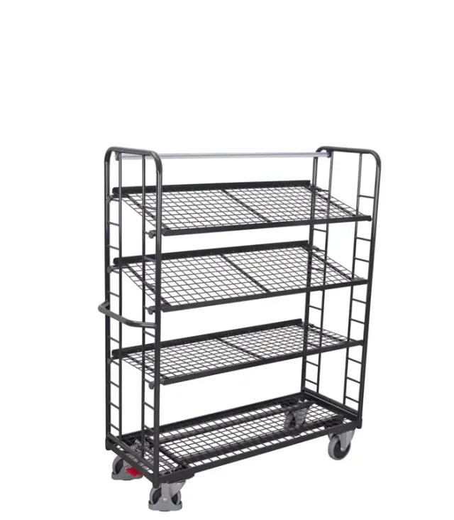Variofit sw-540.212/AG Τρόλεϊ Μεταφοράς 4 Επιπέδων με Επικλινή Ράφια για Φορτίο Βάρους ως 250kg